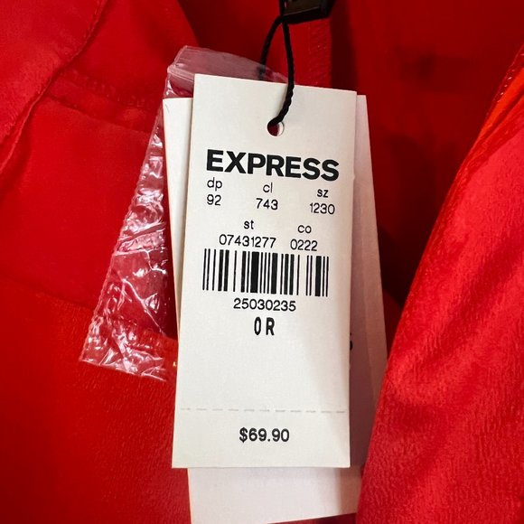 Express X LadyGang High Waisted Satin Wide Leg Pant Size 0 NWT - Picture 8 of 8